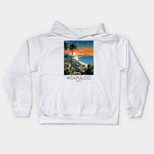 A Vintage Travel Illustration of Acapulco - Mexico Kids Hoodie